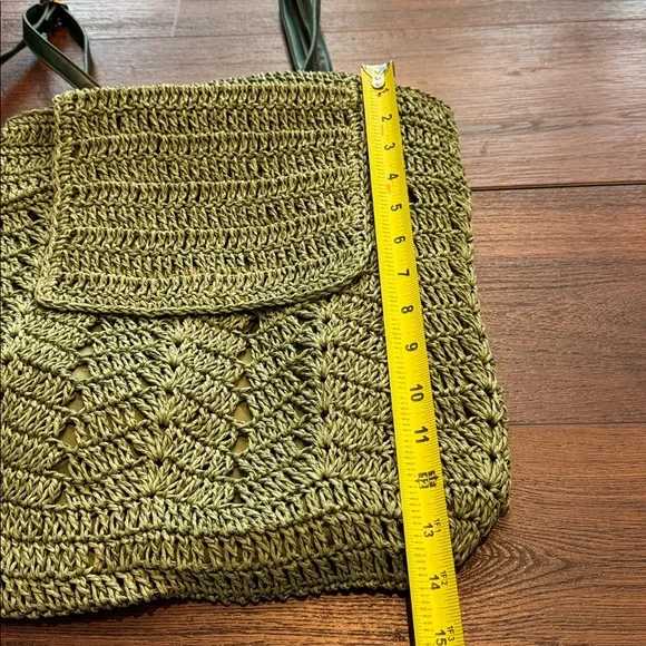 Revolve NWOT 8 Other Reasons Sunny Days Sage Crotchet Straw 